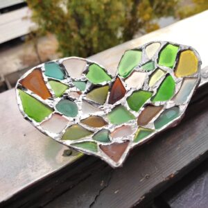 sea glass heart ring dish