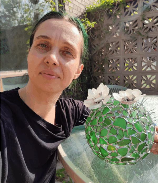 big sea glass cactus