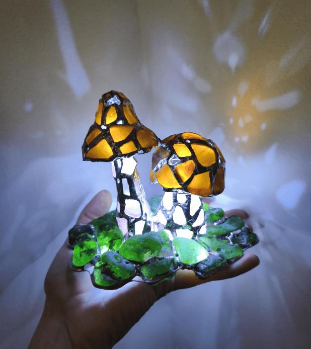 sea glass mushrooms