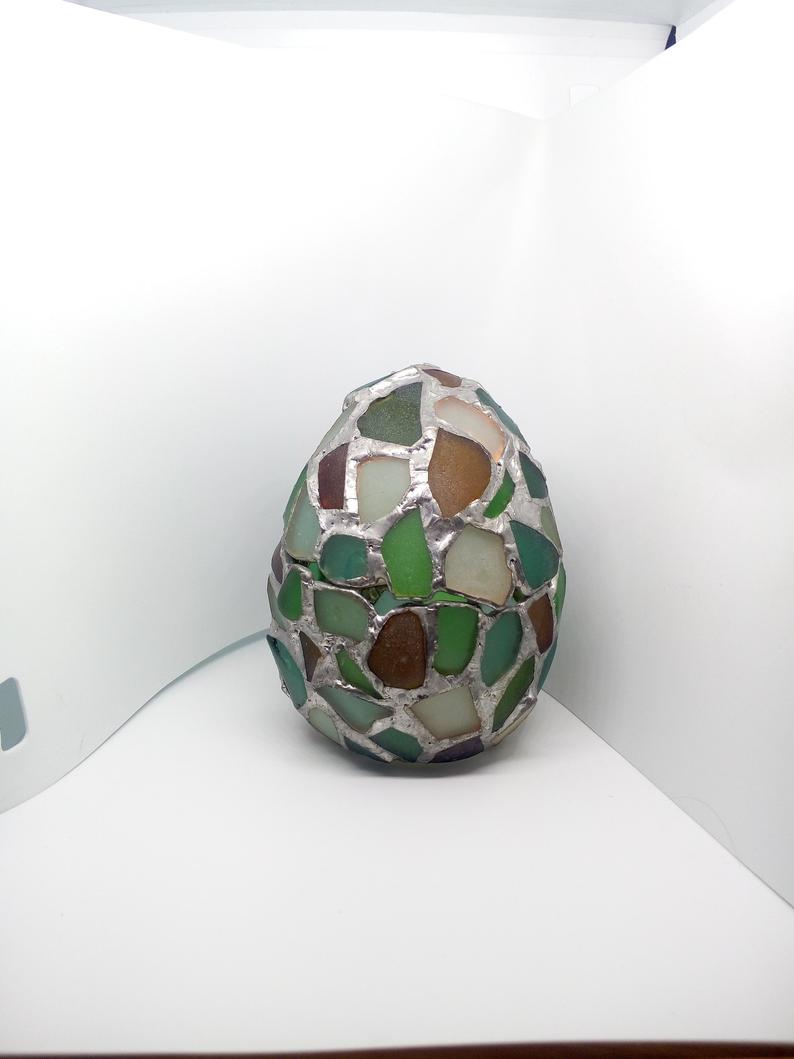 sea glass dragon egg jewelry box