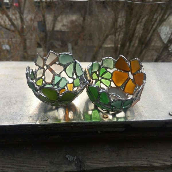 Easter egg jewelry box, flower sea stained glass OOAK ring box, dragon egg, collectable - Image 5