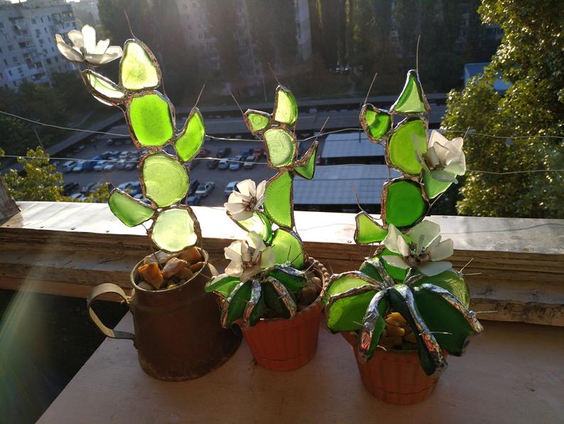 sea glass collectible cactus