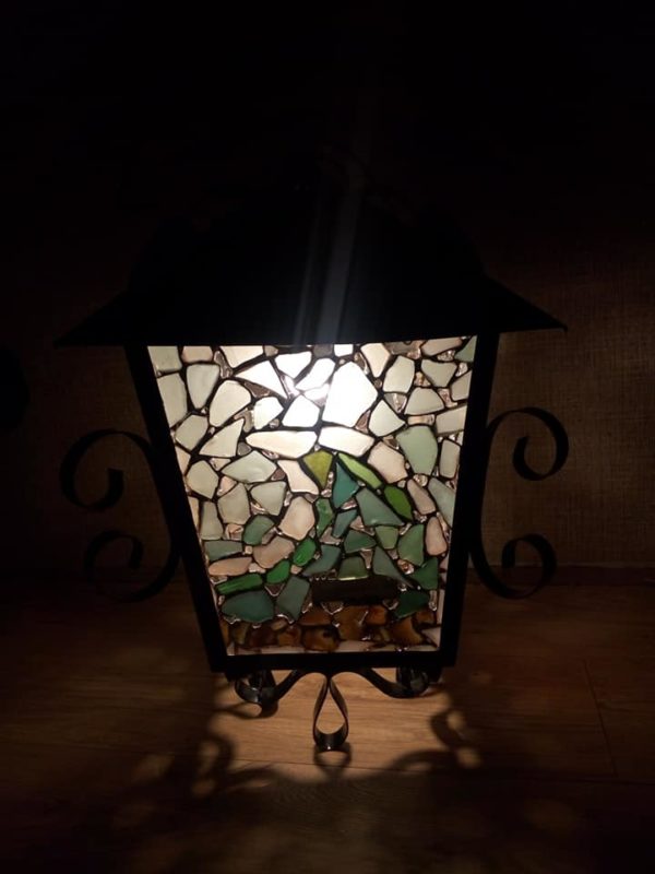 Big unique sea stained glass lantern - Image 7