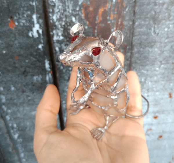 Rat figurine night light, sea stained glass cute art home decor, wireless DIY night lamp - Image 7