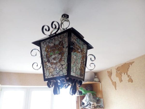 Big unique sea stained glass lantern - Image 12