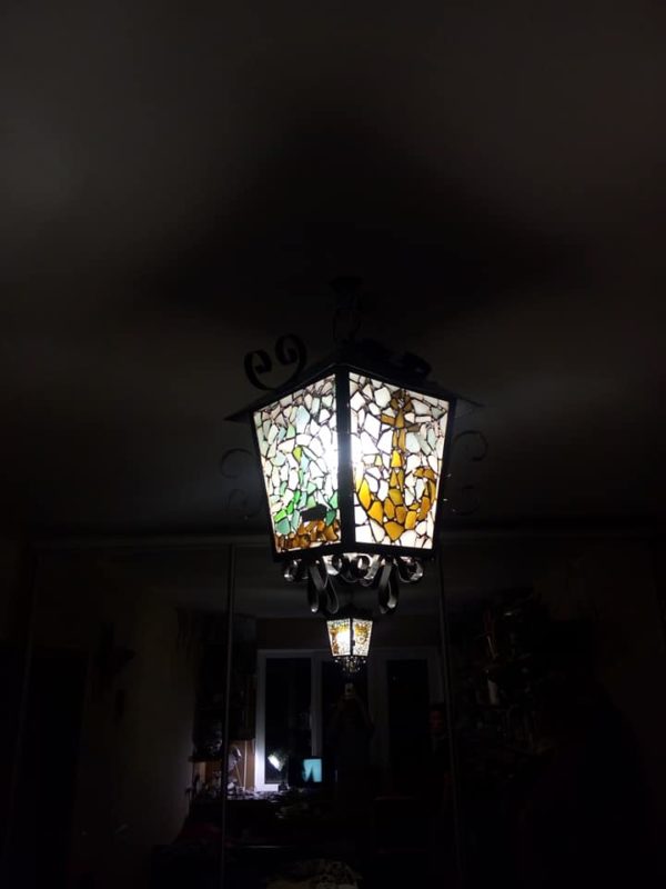 Big unique sea stained glass lantern - Image 13