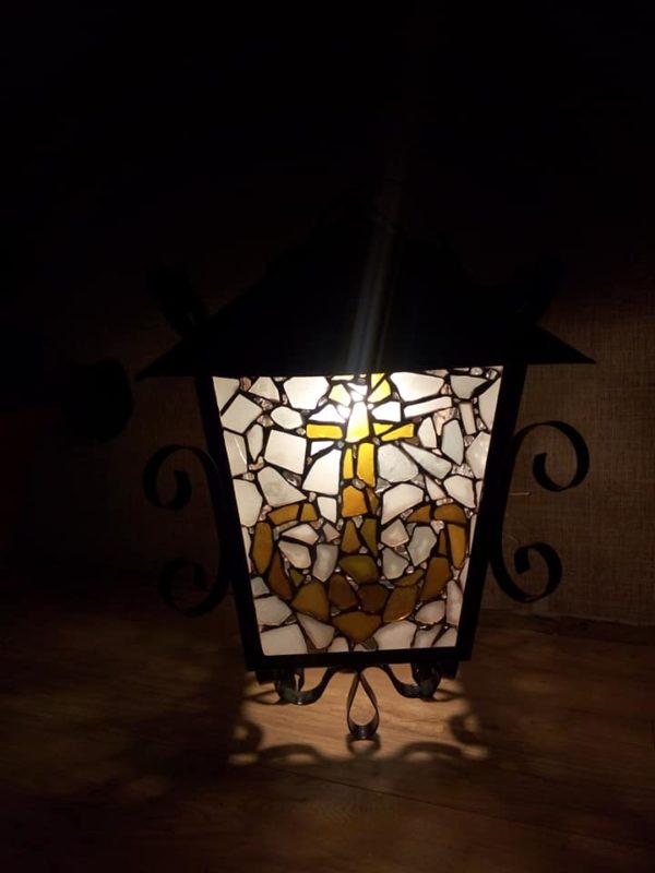 Big unique sea stained glass lantern - Image 14