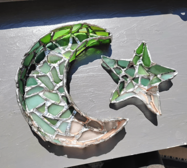 seaglass moon star ring dish