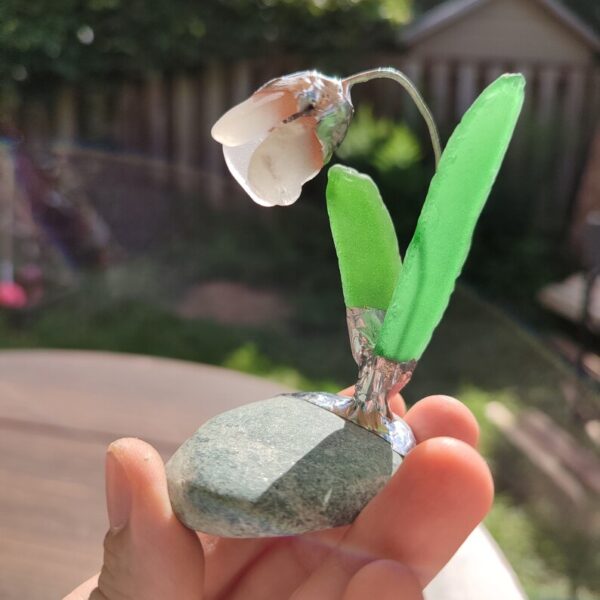 Sea glass miniature snowdrop flower, only one art decor - Image 7