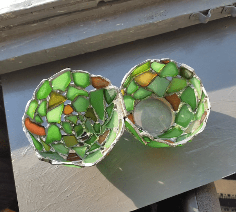 Big egg jewelry box, sea stained glass dragon or easter egg, treasury box, home decor - Image 8