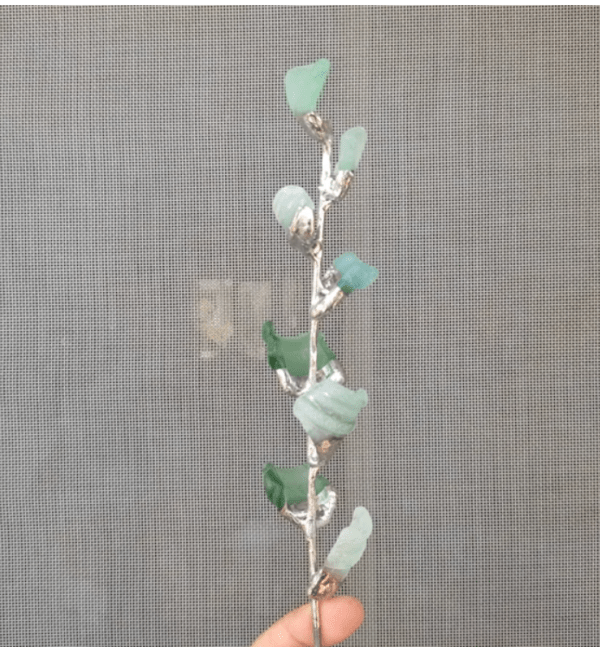 Sea glass hyacinth delfinium, unique beach glass flowers, artificial bouquet - Image 5