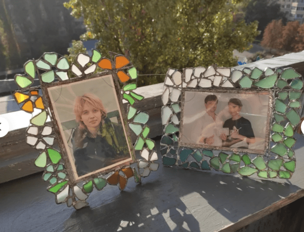 sea glass photo frames