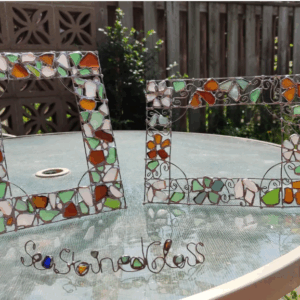 Sea glass picture frames