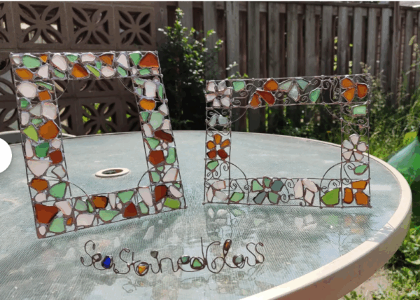 Sea glass picture frames