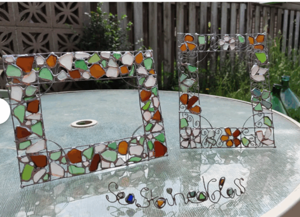 Sea stained glass picture / photo frames, 10*15 cm (6"*4"), made to order, with plastic screen - Image 3