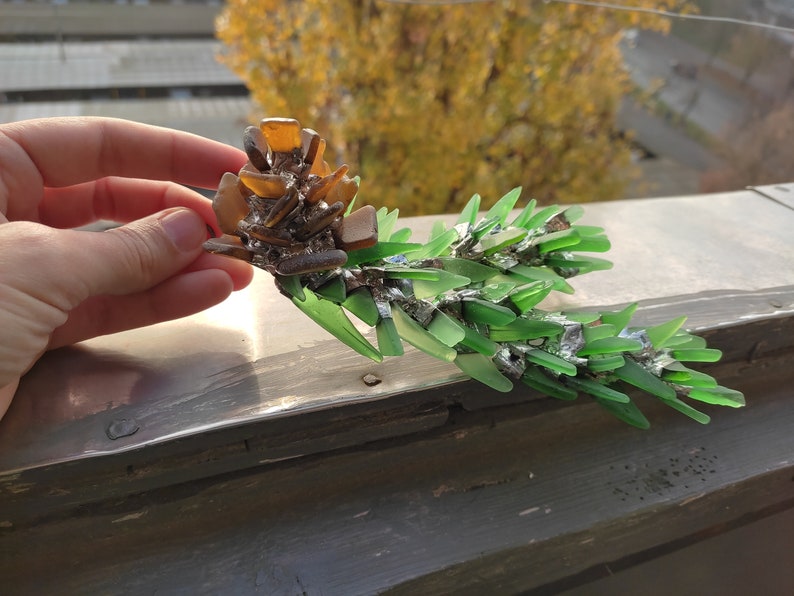 Pine Branch with Cones — Sunflower Glass Studio