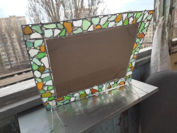 Custom sea stained glass frame for pictures/mirrors, made to order - Image 5