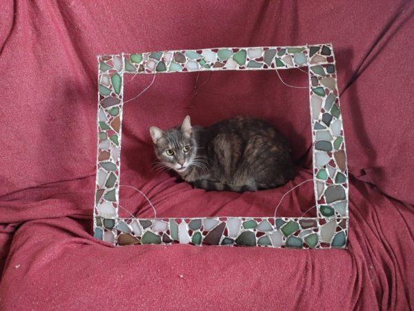 Custom sea stained glass frame for pictures/mirrors, made to order - Image 4