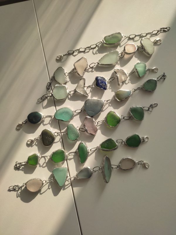 Seaglass bracelets, unique wearable art - Image 8