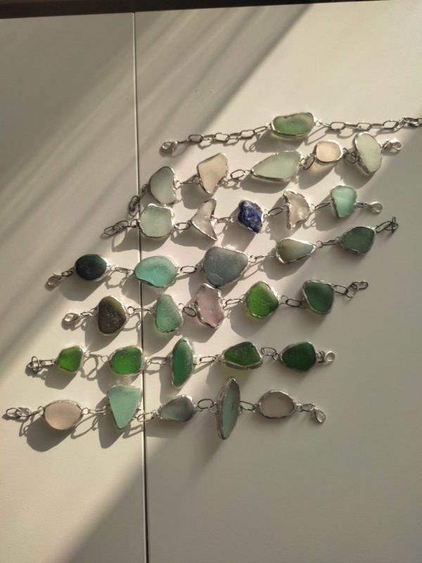 Seaglass bracelets, unique wearable art - Image 7