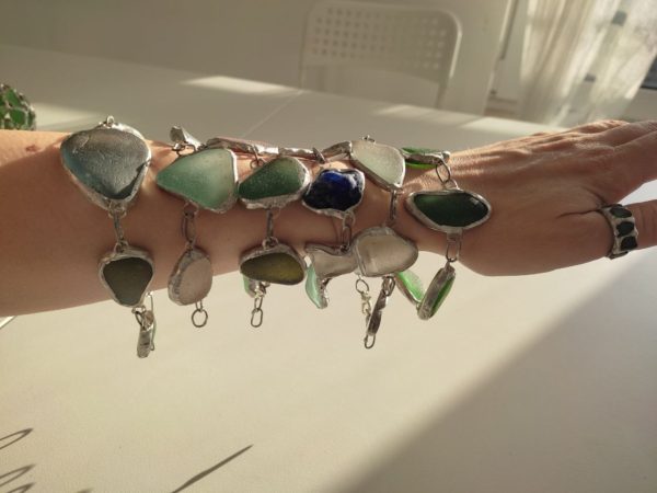 Seaglass bracelets, unique wearable art - Image 6