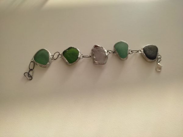 Seaglass bracelets, unique wearable art - Image 19