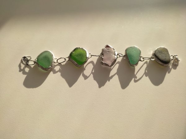 Seaglass bracelets, unique wearable art - Image 20