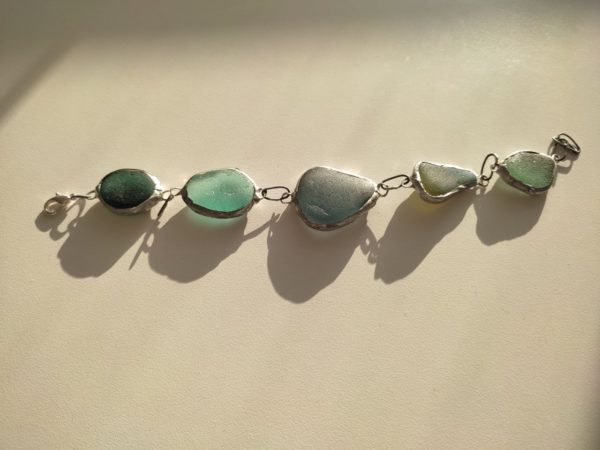Seaglass bracelets, unique wearable art - Image 24