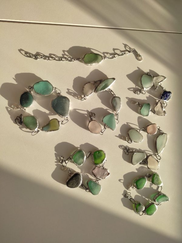 Seaglass bracelets, unique wearable art - Image 3