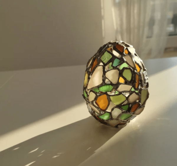 Easter egg box, sea stained glass dragon egg, night light - Image 6