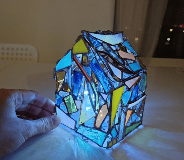 Big stained glass house, candle holder, night light - Image 5