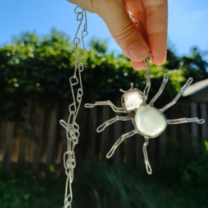 sea glass spider necklace