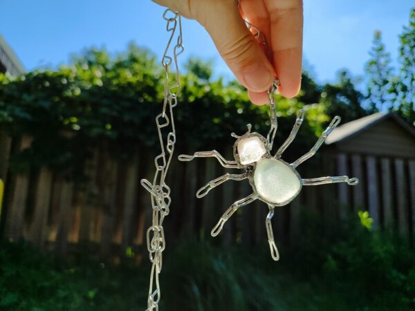 sea glass spider necklace