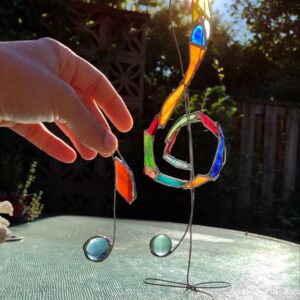 stained glass treble clef