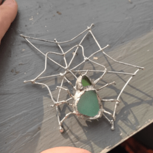 spider on web brooch