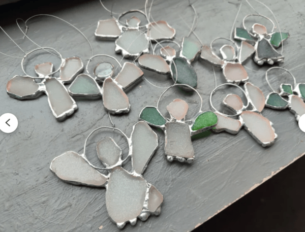 Random sea glass angel, stained glass ornament / suncatcher, cute unique decoration - Image 13