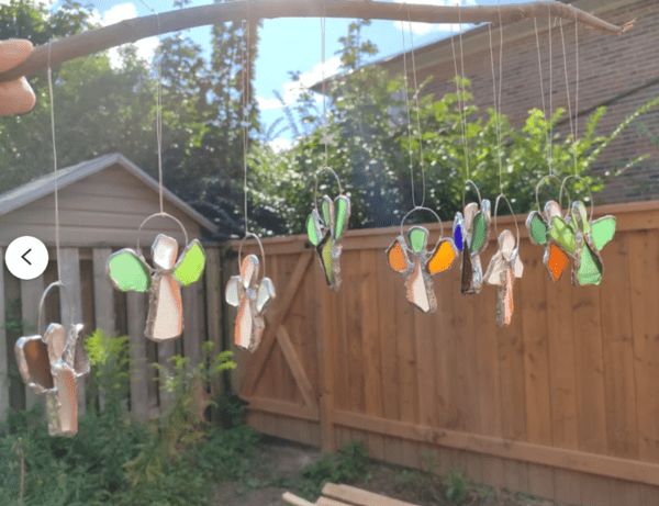 Random sea glass angel, stained glass ornament / suncatcher, cute unique decoration - Image 2