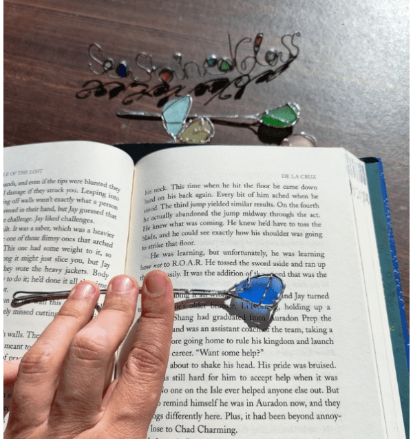 Sea glass bookmarks or hair pins, unique upcycled art, gift for book lover - Image 9