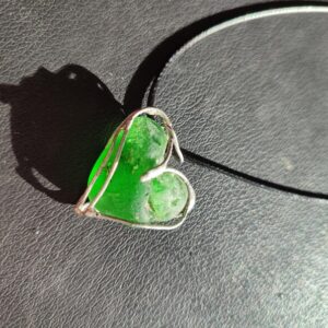 sea glass green heart necklace