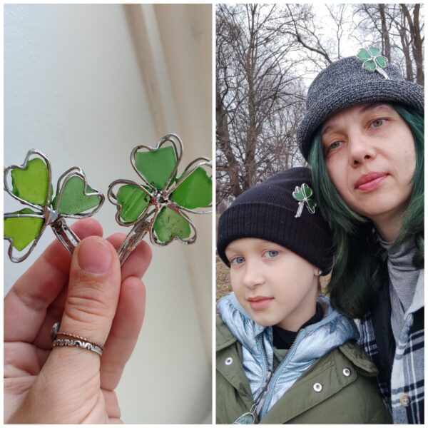 sea glass shamrock clover