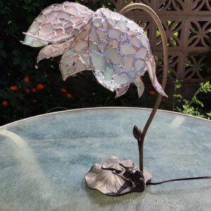 sea glass lotus lamp