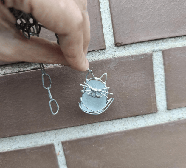 Sea glass cat jewelry, necklace, chunky statement art pendant - Image 3