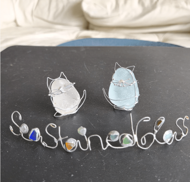 sea glass cat little friend