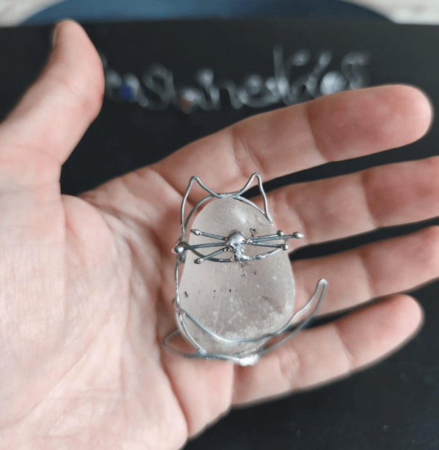 Sea glass cat miniature figurine TO ORDER, cute art home decor - Image 2