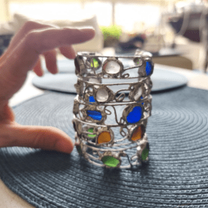 sea glass cuff bracelet
