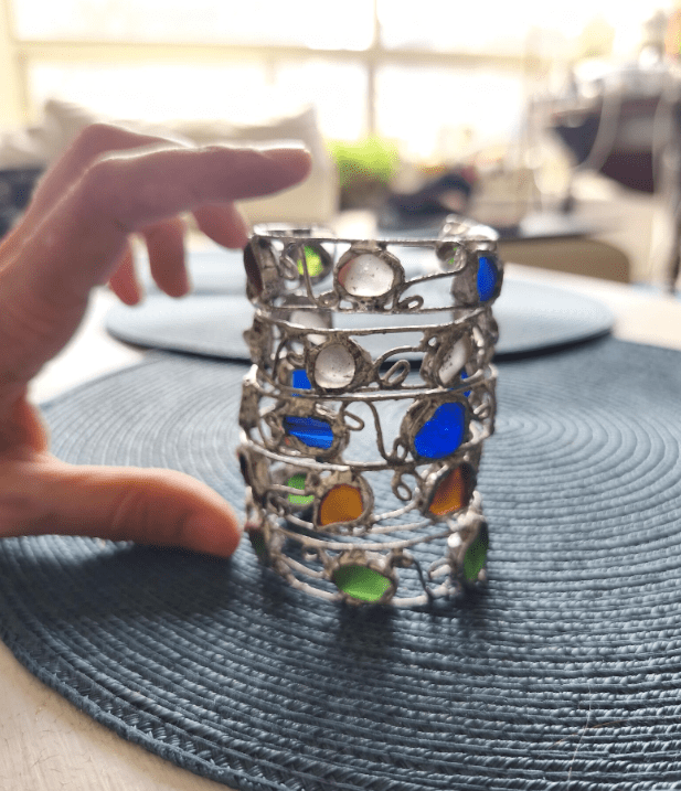 sea glass cuff bracelet