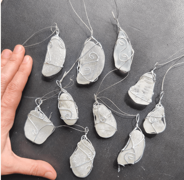 sea glass white ornaments