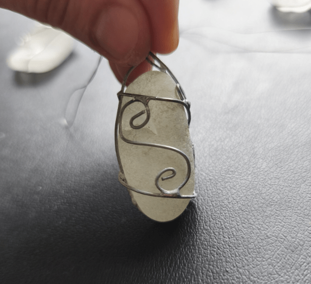White sea glass ornaments, set of 10 Christmas tree baubles, suncatchers - Image 9