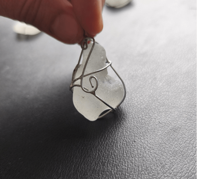 White sea glass ornaments, set of 10 Christmas tree baubles, suncatchers - Image 6