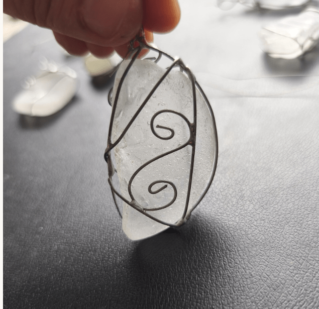 White sea glass ornaments, set of 10 Christmas tree baubles, suncatchers - Image 4